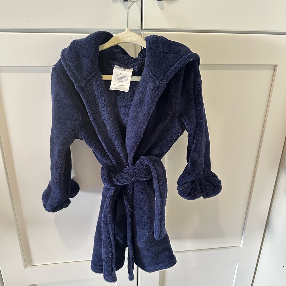 GAP Navy Kids Fleece Belted Coat